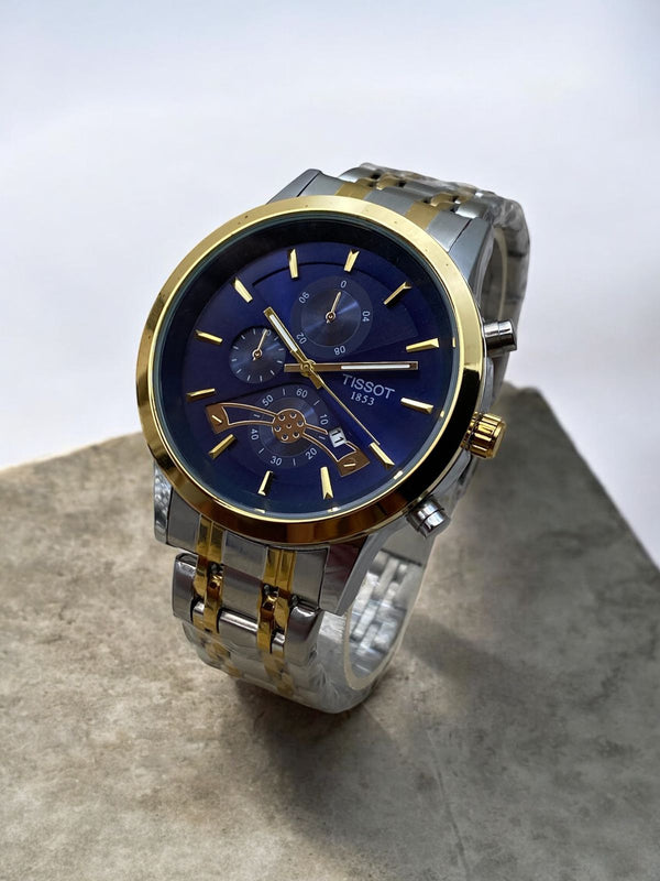 Tissot 1853 Chronograph Men’s Luxury Watch – Blue Dial | Two-Tone Stainless Steel