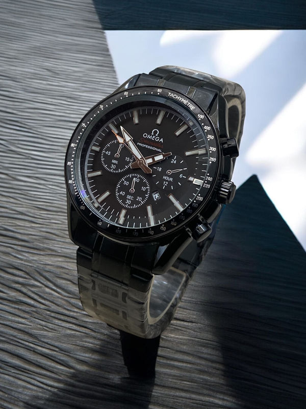 Omega Speedmaster Professional Chronograph – Black Dial | Full Black Stainless Steel